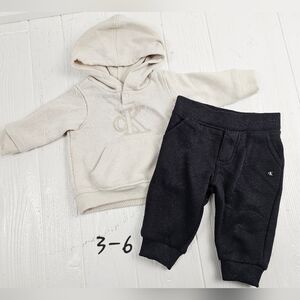 Calvin Klein Boys 3-6M Hoodie Jogger Set
